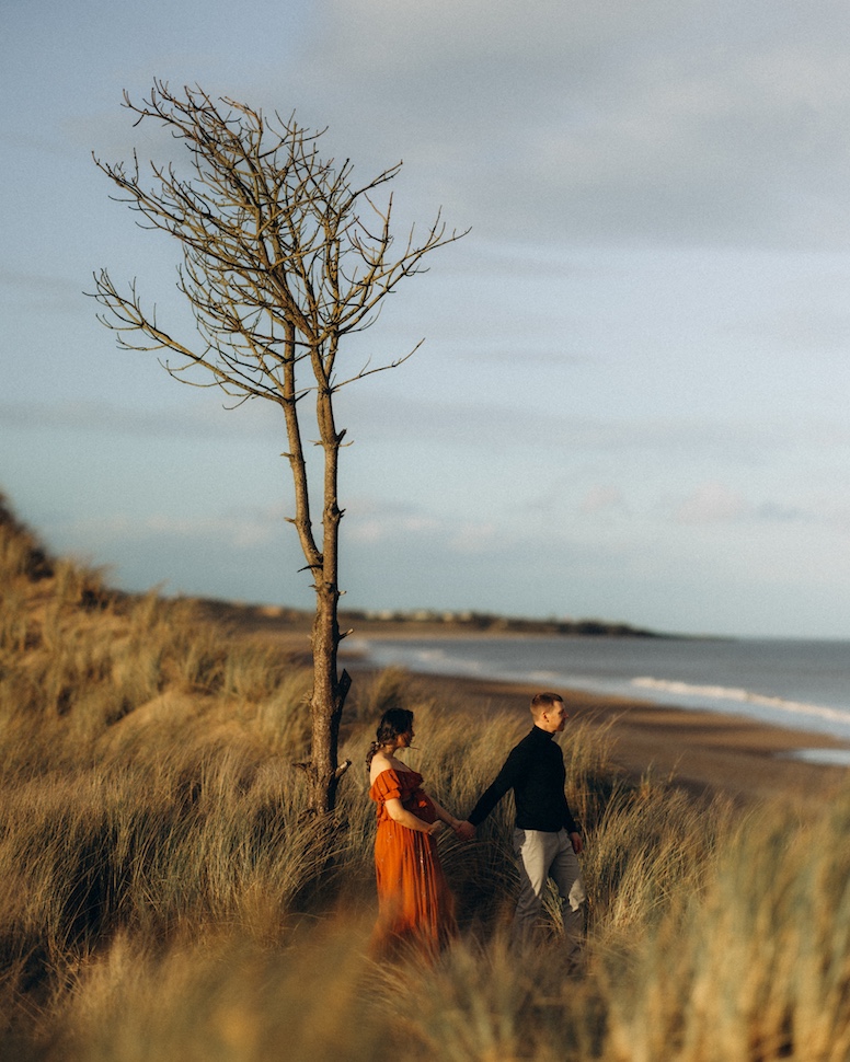Brittas Bay maternity photography — golden hour on the Wicklow coast