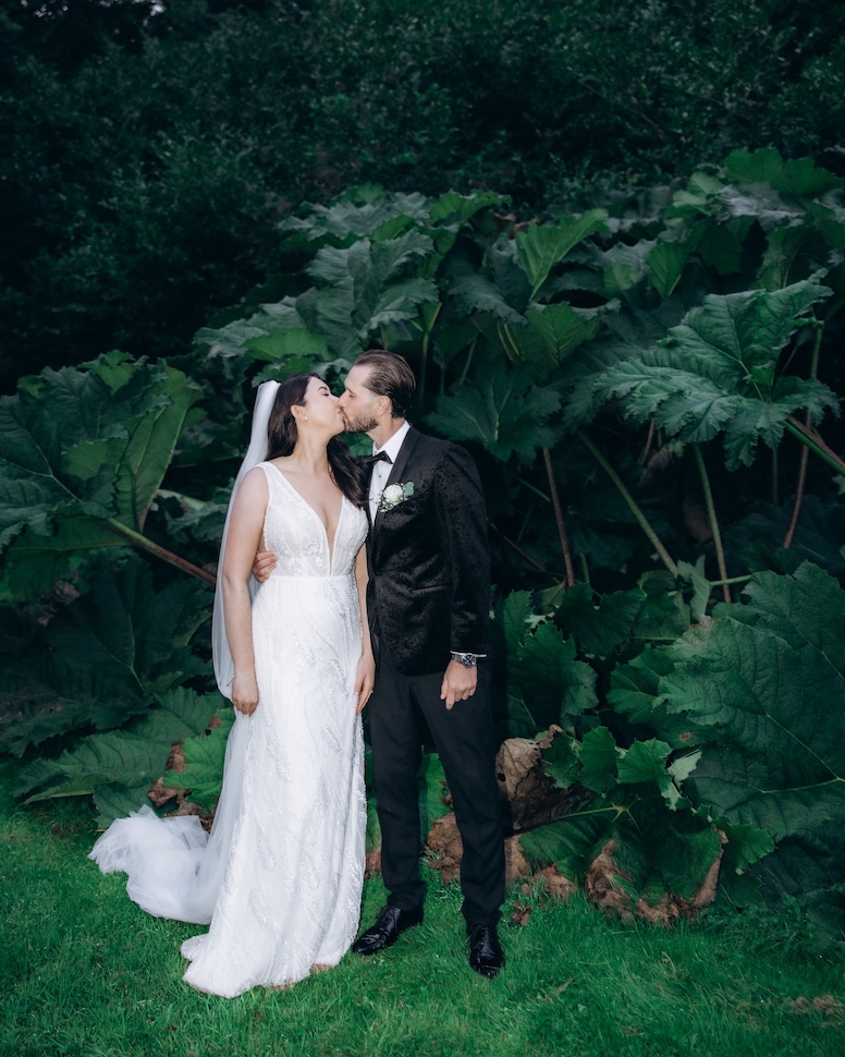 Emma and Keith — evening wedding portrait, Ballybeg House, golden hour Wicklow