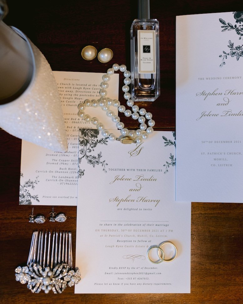 Jolene & Stephen — lakeside wedding portrait, Lough Rynn Castle, Co. Leitrim