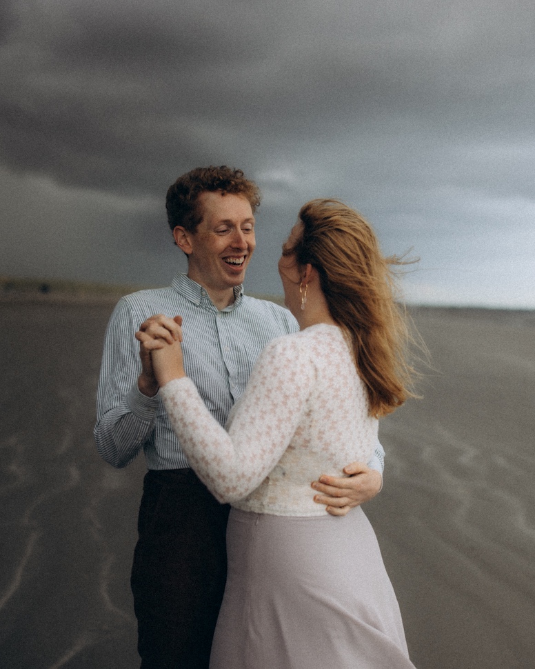 Juliette & Cian — salt marsh couple, Bull Island, Dublin Bay