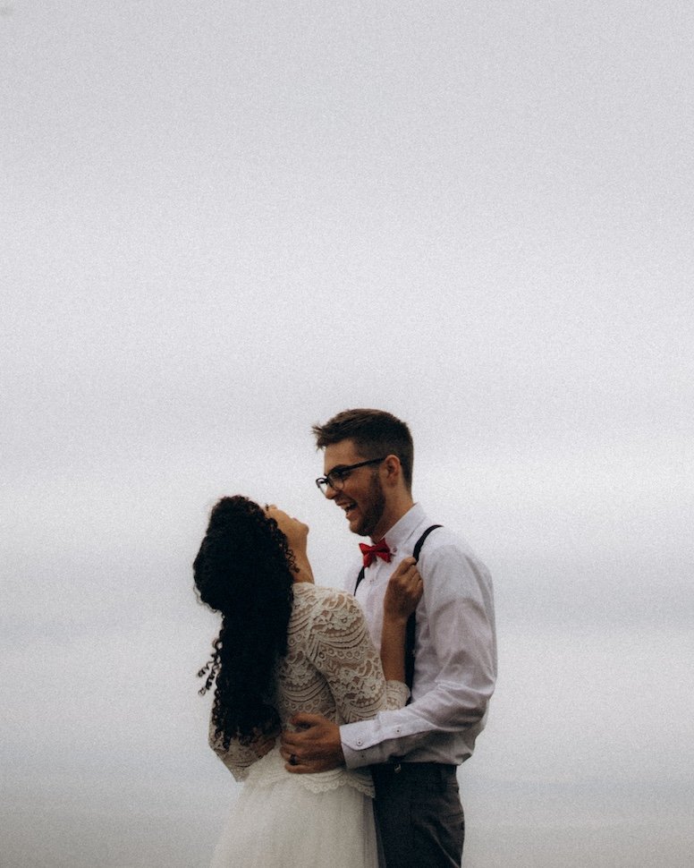 Kenzia & Morgan — rocky cliff portrait, Howth Cliff Walk, Dublin