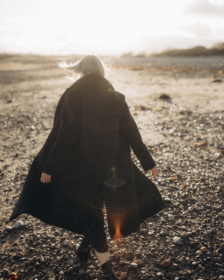 Lubovj portrait at Killiney Beach — sea light, natural and unhurried