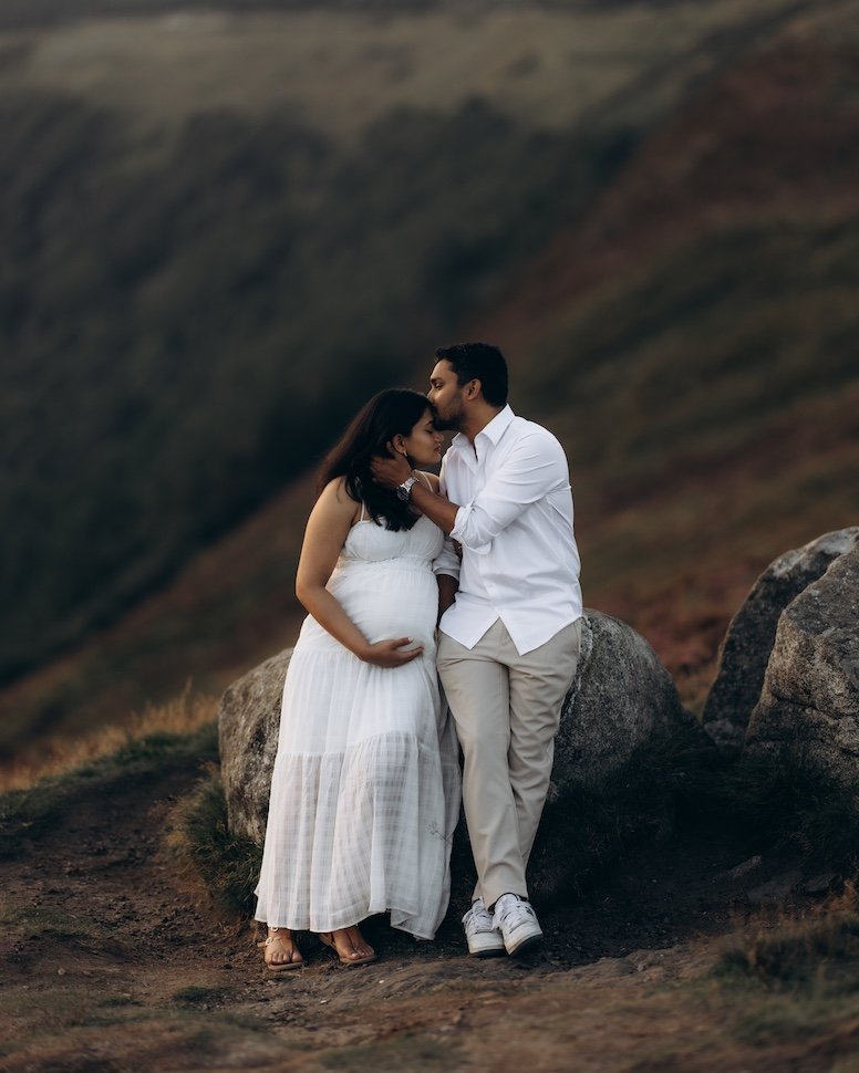 Rachita & Sid — Guinness Lake shoreline maternity, Wicklow Mountains near Guinness Lake