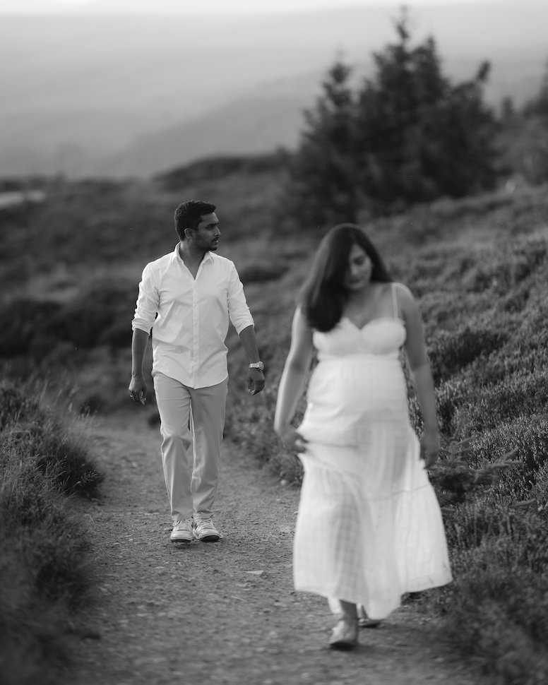 Rachita & Sid — expecting parents Lough Tay, Wicklow Mountains near Guinness Lake