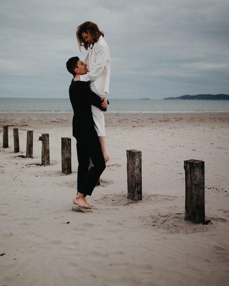 Sasha & Rafal — coastal evening light, Bull Island, Dublin Bay