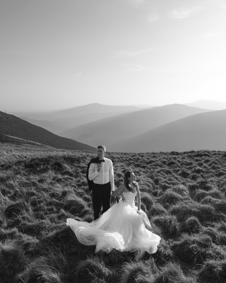 Sasha & Rafal — heather hillside elopement, Wicklow Mountains