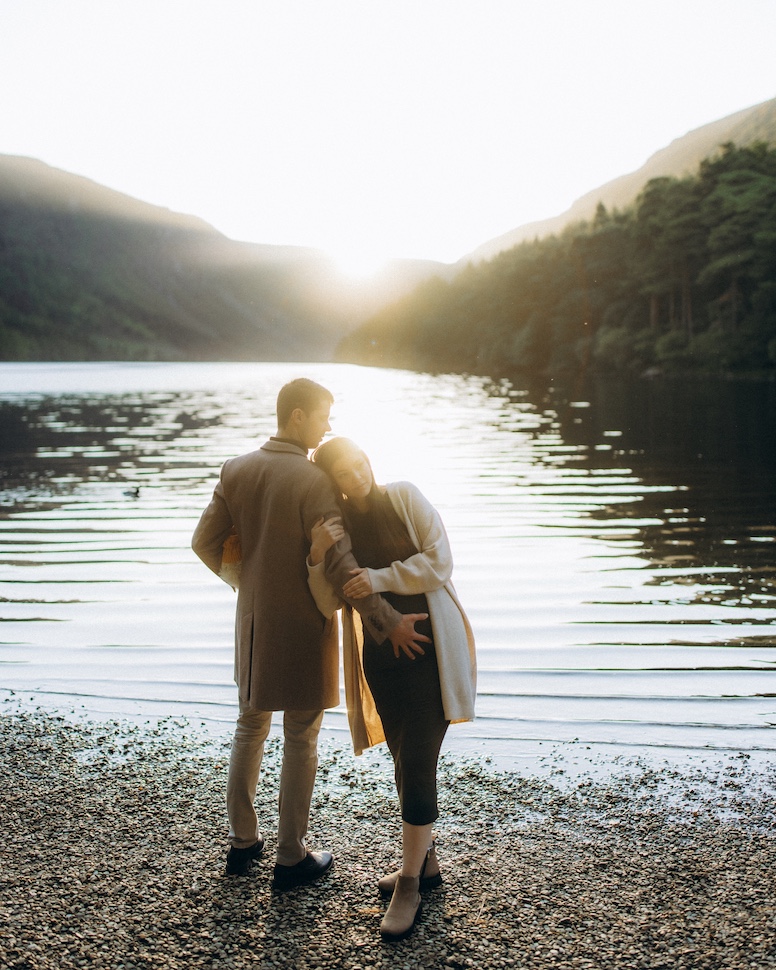 Tatiana & Ivan — pine path expecting couple, Glendalough, Co. Wicklow