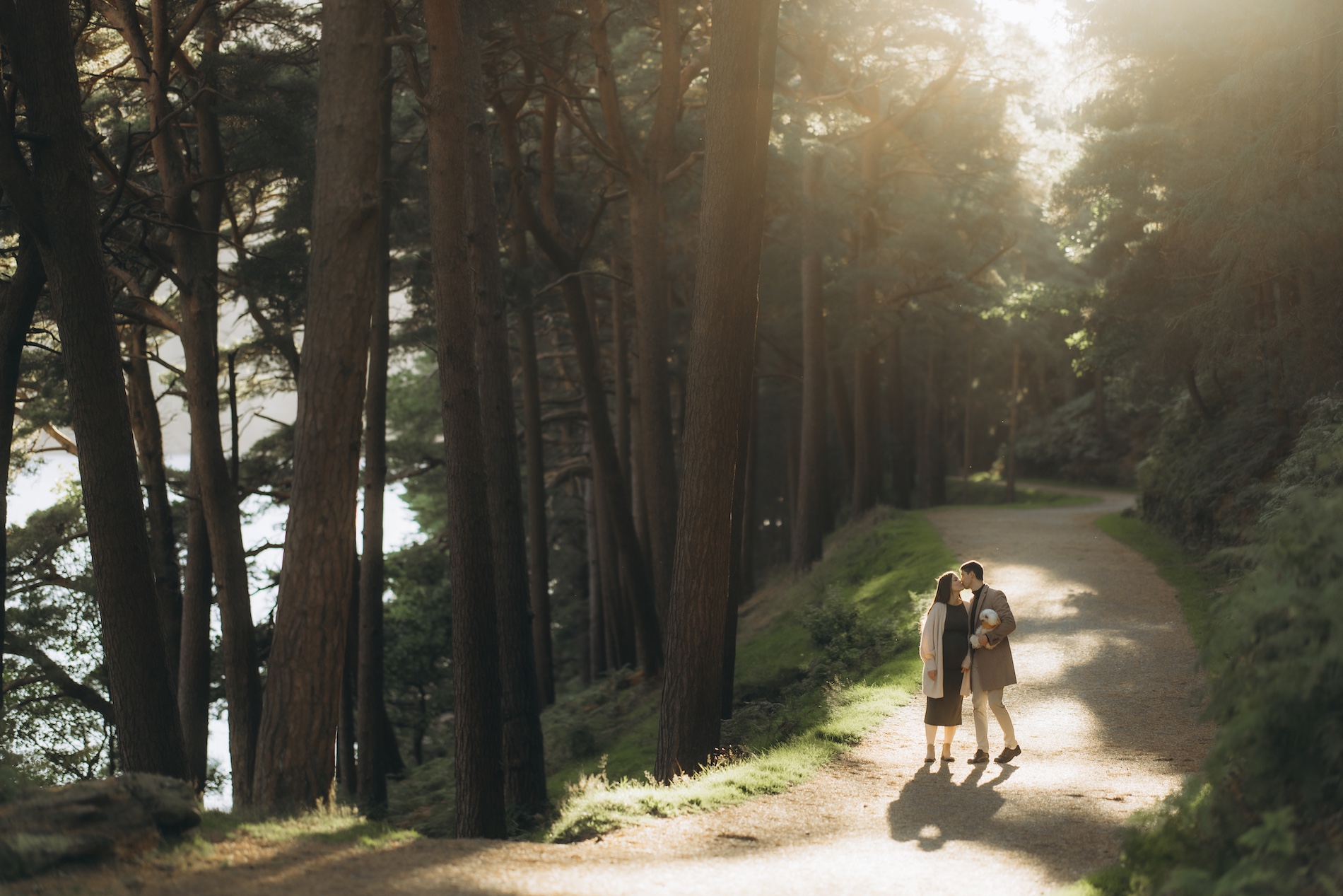 Tatiana and Ivan in the pine forest at Glendalough, Co. Wicklow