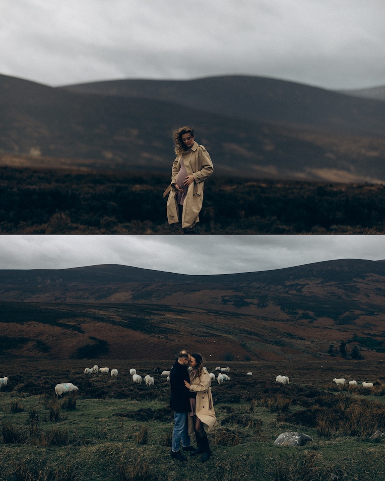 Zoya & Alex — mountain light expecting couple, Wicklow Mountains