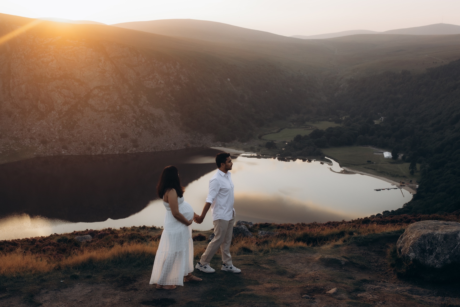 Maternity portrait session — golden light